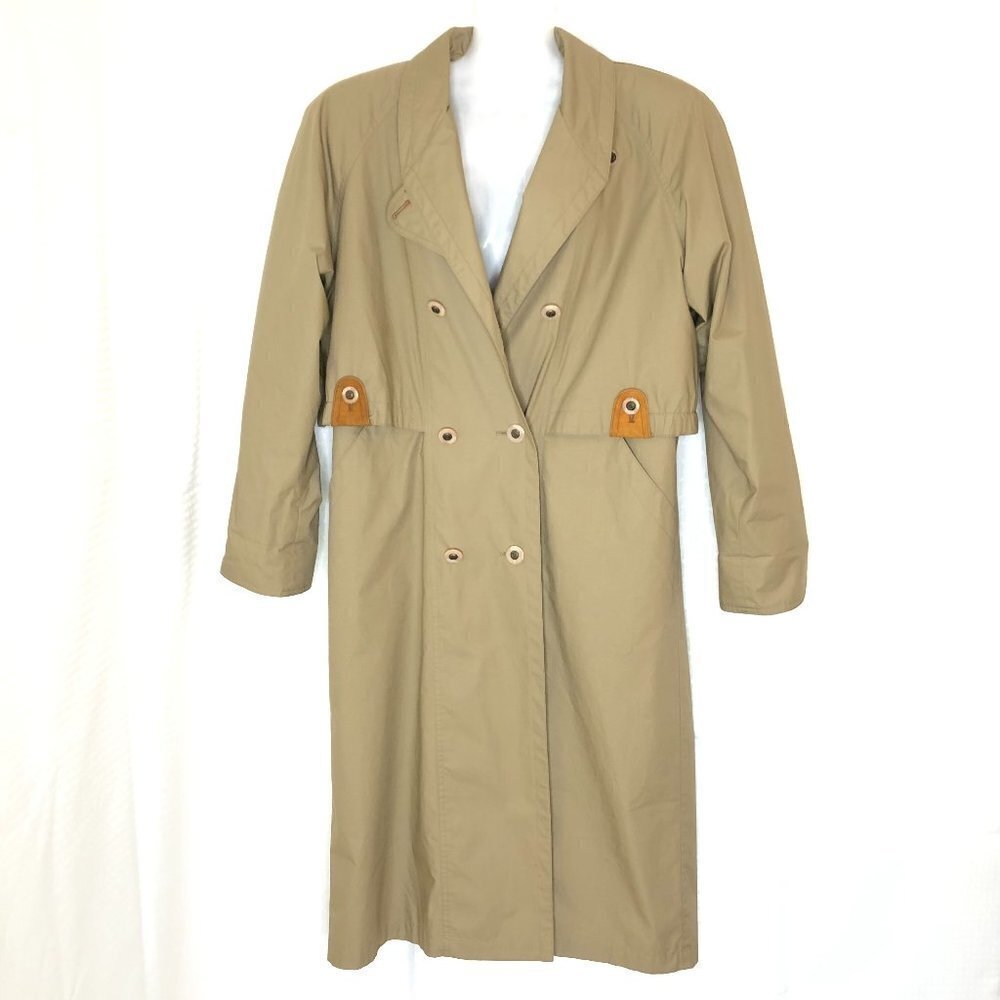 Gorgeous Tan Trench Coat with leather detail